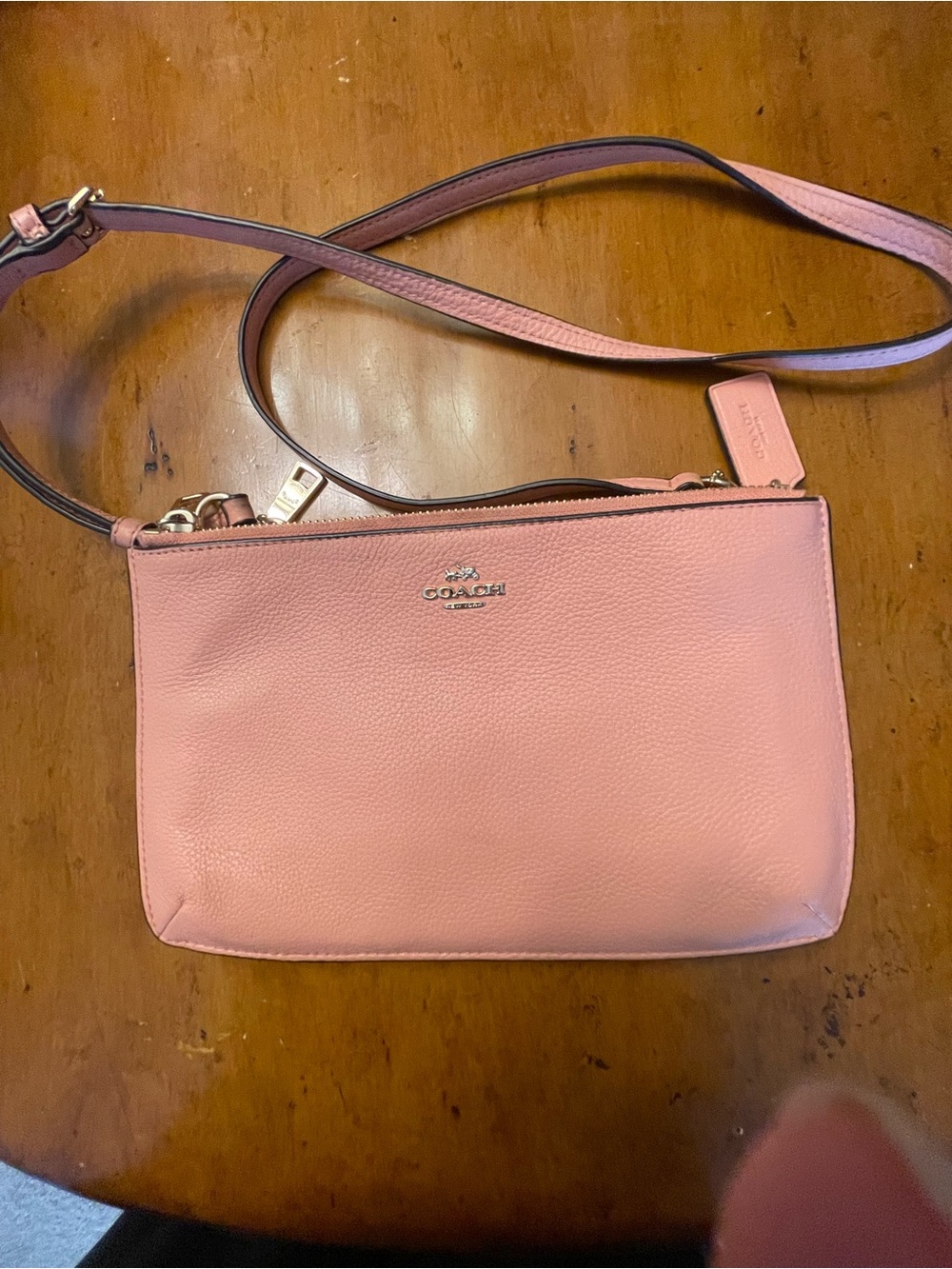 Coach Pink Pebbled Leather Crossbody Bag